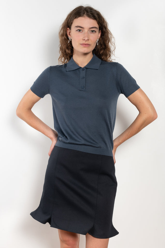 The Arista Flared Skirt by Bite is crafted from high-quality organic cotton with a subtle fluted hem and an invisible side seam closure