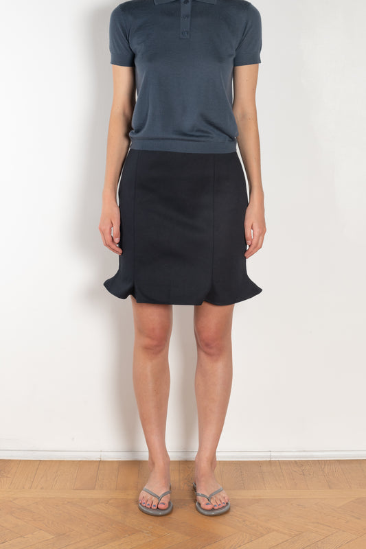 The Arista Flared Skirt by Bite is crafted from high-quality organic cotton,  with a subtle fluted hem and an invisible side seam closure