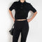 The Jersey Cropped Leggings by Bite are fitted, pull-on trousers designed with a cropped, slightly flared leg