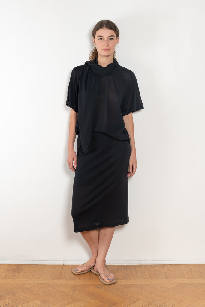 The Moon Sheer Skirt by Bite is is crafted from luxurious fine cotton jersey crepe featuring a minimalistic elasticated waistband, offering a clean straight silhouette