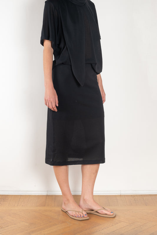 The Moon Sheer Skirt by Bite is is crafted from luxurious fine cotton jersey crepe featuring a minimalistic elasticated waistband, offering a clean straight silhouette