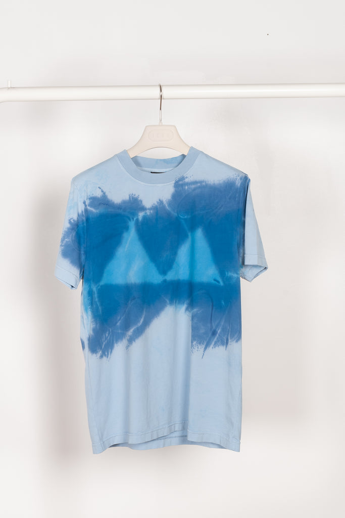 The Hand Painted Tshirt by Botter is hand painted tie dye tshirt with front and back bikini print