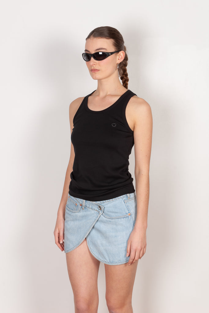 Logo Tank top coperni in black