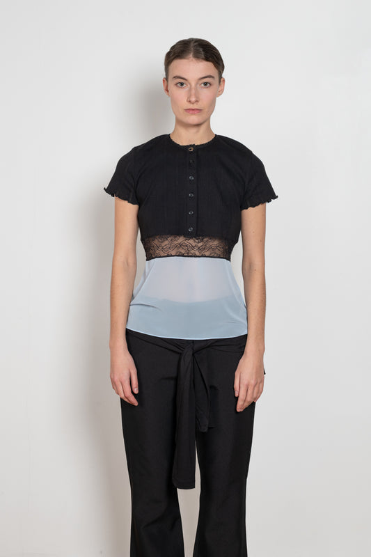 coperni multi layer pointelle top