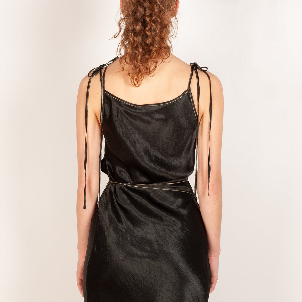 satin dress 989 black acne studios