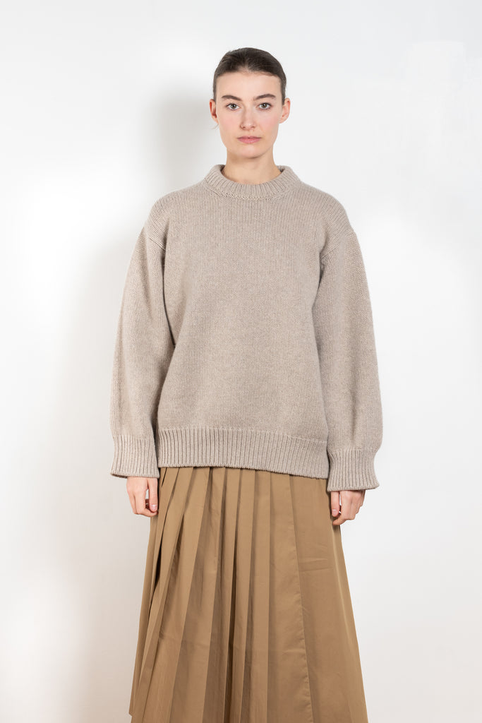 The Caragh Slouch Crewneck by & DAUGHTER has a slouchy fit through the body and sleeve with chunky collar and cuffs