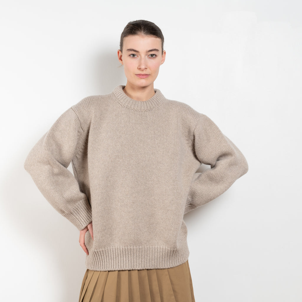 The Caragh Slouch Crewneck by &amp; DAUGHTER has a slouchy fit through the body and sleeve with chunky collar and cuffs