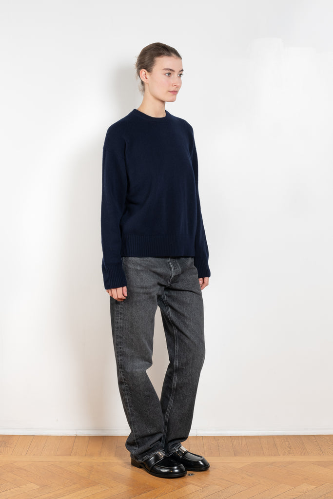 The Innes Slouch Crewneck by &DAUGHTER is crafted from softest, Scottish-spun geelong lambswool