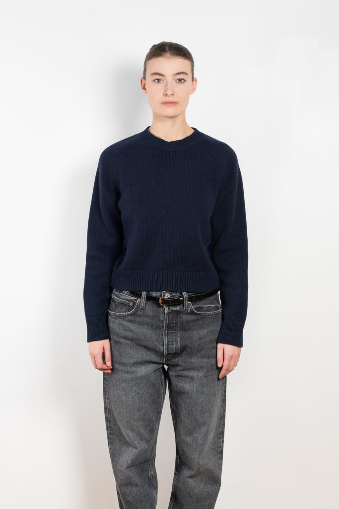 The Rosh Crewneck by &DAUGHTER has neat proportions. Neither shrunken nor oversized, it is defined by a sense of ease but with a crispness to it.