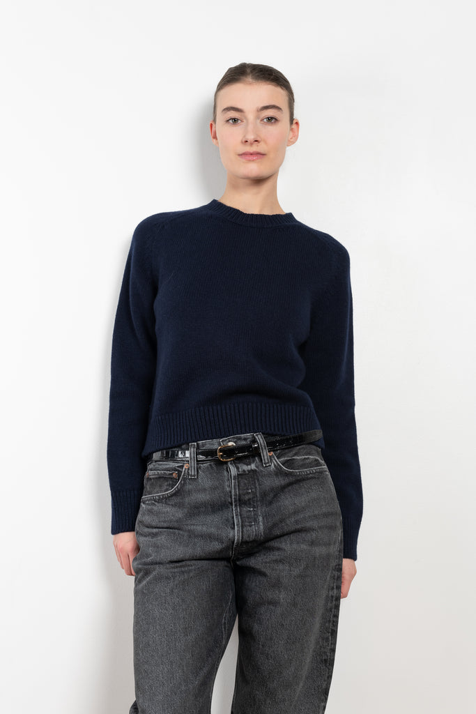 The Rosh Crewneck by &DAUGHTER has neat proportions. Neither shrunken nor oversized, it is defined by a sense of ease but with a crispness to it.