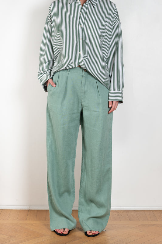 The Double Pleat Chino by Denimist is a relaxed trouser with a wide leg