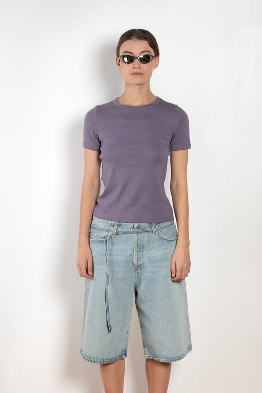 The Car Tee by Flore Flore is a fitted t-shirt with a short sleeve with soft binding for an elegant look.