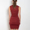 The Dewi Dress by Flore Flore is a fitted crew neck tank dress with a double stitched cut-off seam on the back.