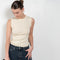 The Esme Tank by Flore Floreis a fitted crew neck tank top with a double stitched cut-off seam on the bac