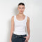 The Hillie Tank is a scoop neck tank with a double stitched cut-off seam on the back