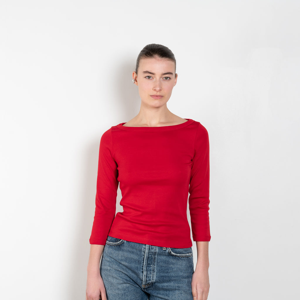 The Steffi Tee by Flore Flore is a classic boat neck tee with a 3/4 sleeve