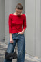 The Steffi Tee by Flore Flore is a classic boat neck tee with a 3/4 sleeve