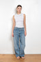 The Esme Tank by Flore Flore is a fitted crew neck tank top with a double stitched cut-off seam on the back.