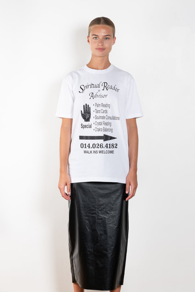 The Spiritual Tee by GAUCHERE is a relaxed white tee with this season's spiritual Reader print