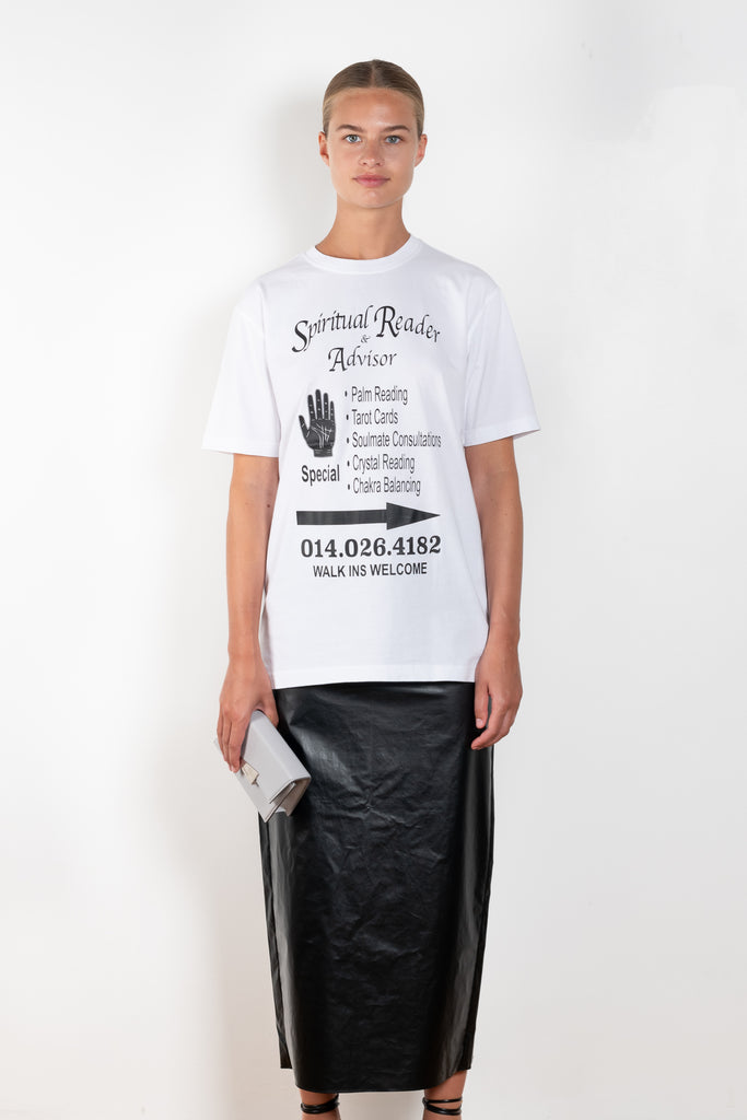 The Spiritual Tee by GAUCHERE is a relaxed white tee with this season's spiritual Reader print