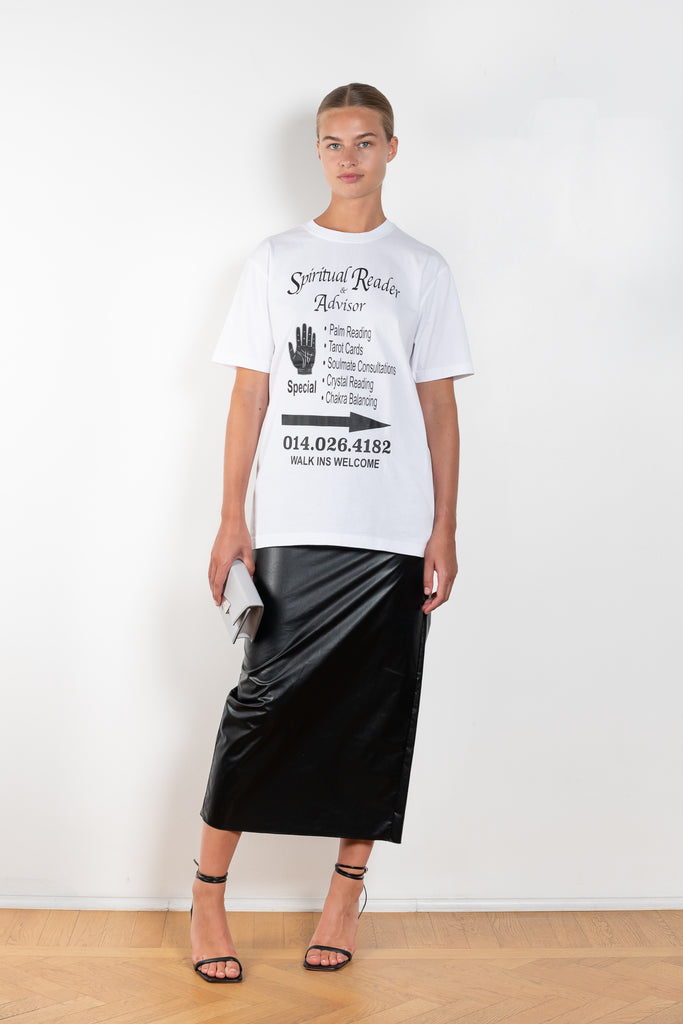 The Spiritual Tee by GAUCHERE is a relaxed white tee with this season's spiritual Reader print