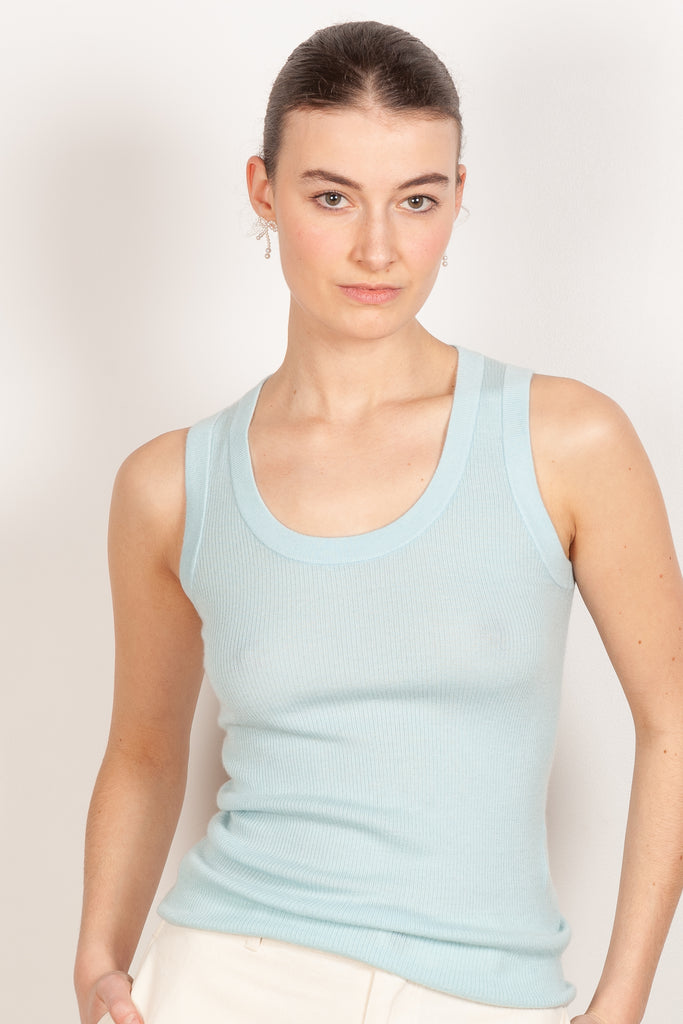 ina tank top sea blue lisa yang