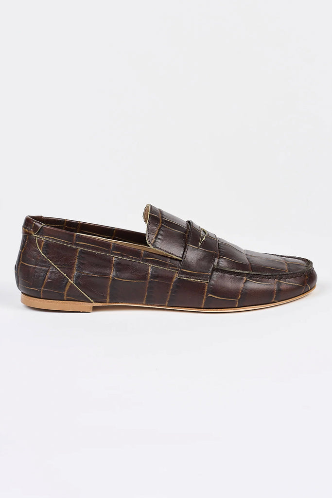 JamieHaller Penny Loafer deepcrocobrown
