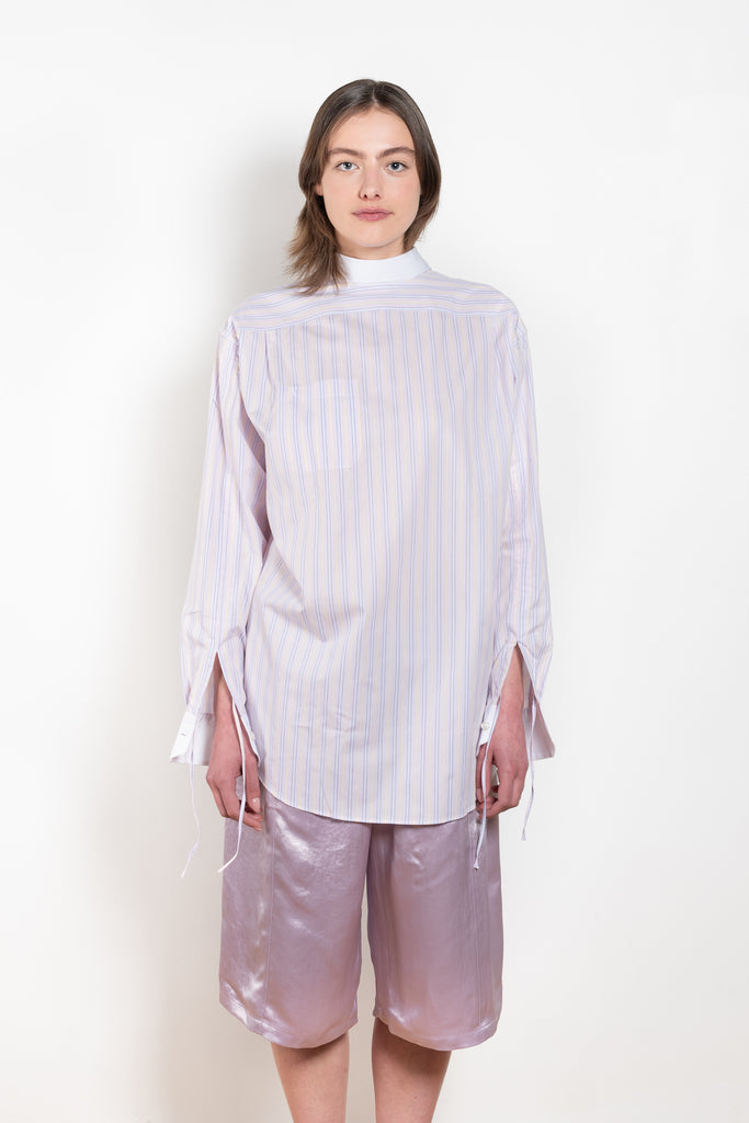 The Celeste Reversed Shirt by Julie Kegels is a inverted mens shirt with strings in the sleeves