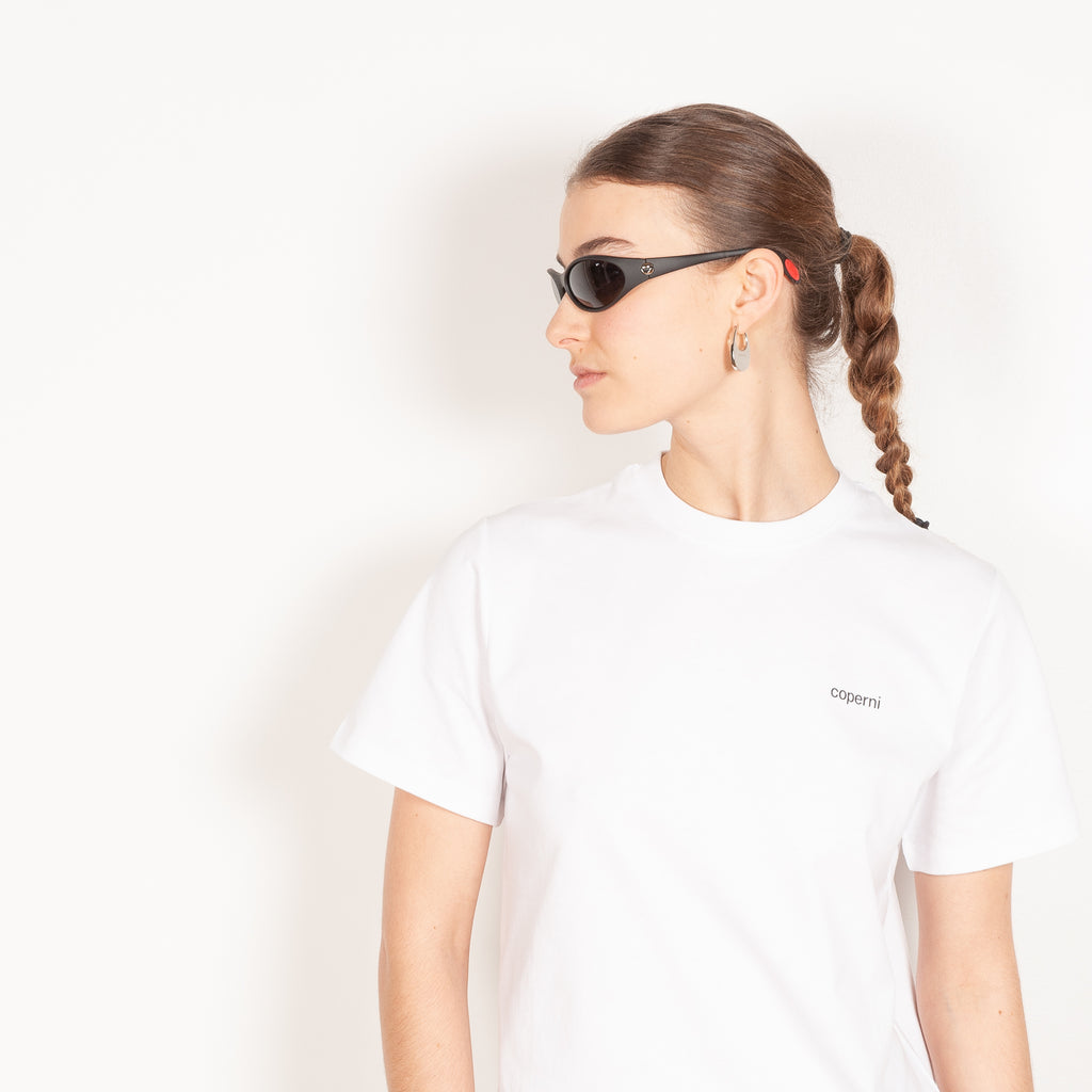 logo boxy tshirt optic white coperni