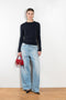 The Vivian Tee by Lisa Yang is a fitted long sleeve knit in a featherlight, fine-knit cashmere blended with cotton, and with a subtle all-over rib