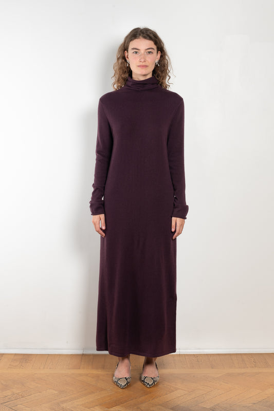 The Ailina Dress by LISA YANG is a fine knit cashmere maxi dress with a turtle neck