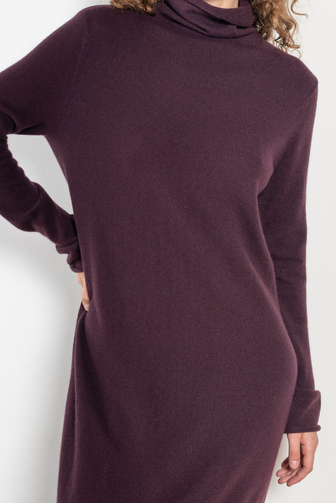 The Ailina Dress by LISA YANG is a fine knit cashmere maxi dress with a turtle neck