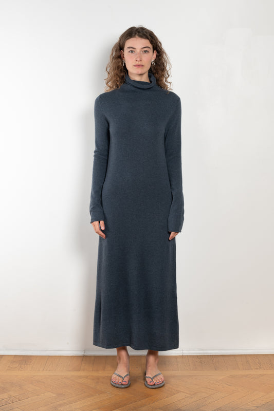 The Ailina Dress by LISA YANG is a fine knit cashmere maxi dress with a turtle neck