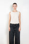 The Devine Top by Lisa Yang is a soft knitted top with wide straps and a relaxed, cropped silhouette