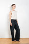 The Devine Top by Lisa Yang is a soft knitted top with wide straps and a relaxed, cropped silhouette