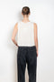 The Devine Top by Lisa Yang is a soft knitted top with wide straps and a relaxed, cropped silhouette