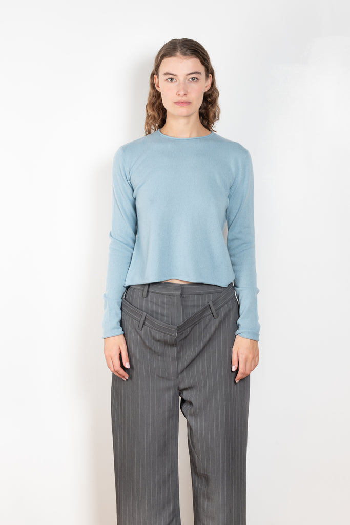 The Ida Sweater by Lisa Yang is a fine 12gg cashmere knit with a round neck and rolled edges