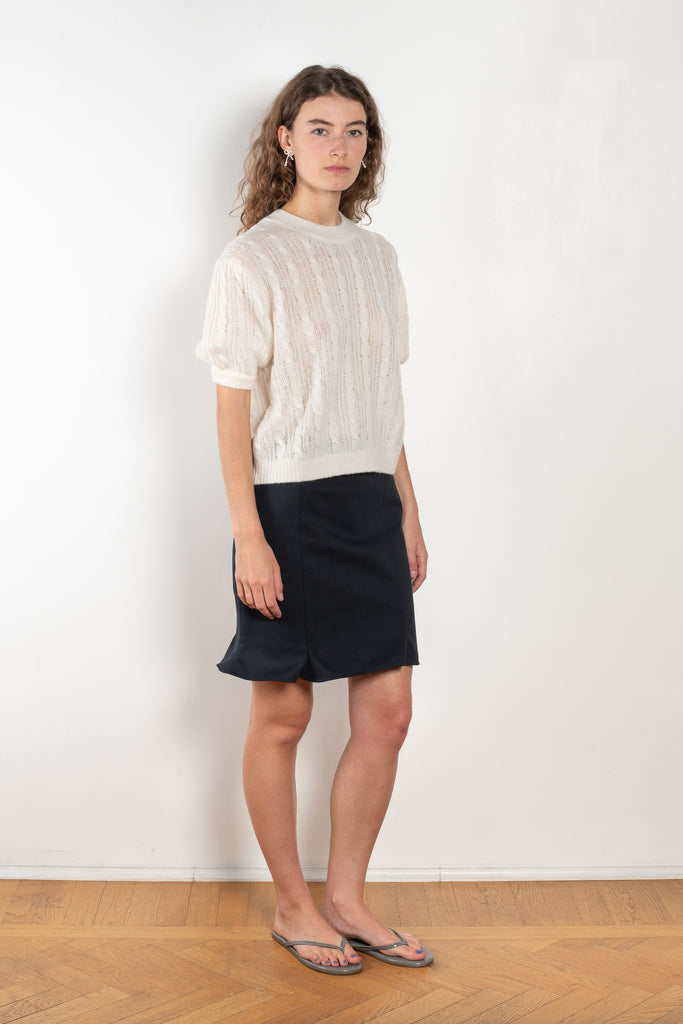 The Kenzie Sweater by Lisa Yang is a softly voluminous cable knit top in a delicate silk cashmere blend.
