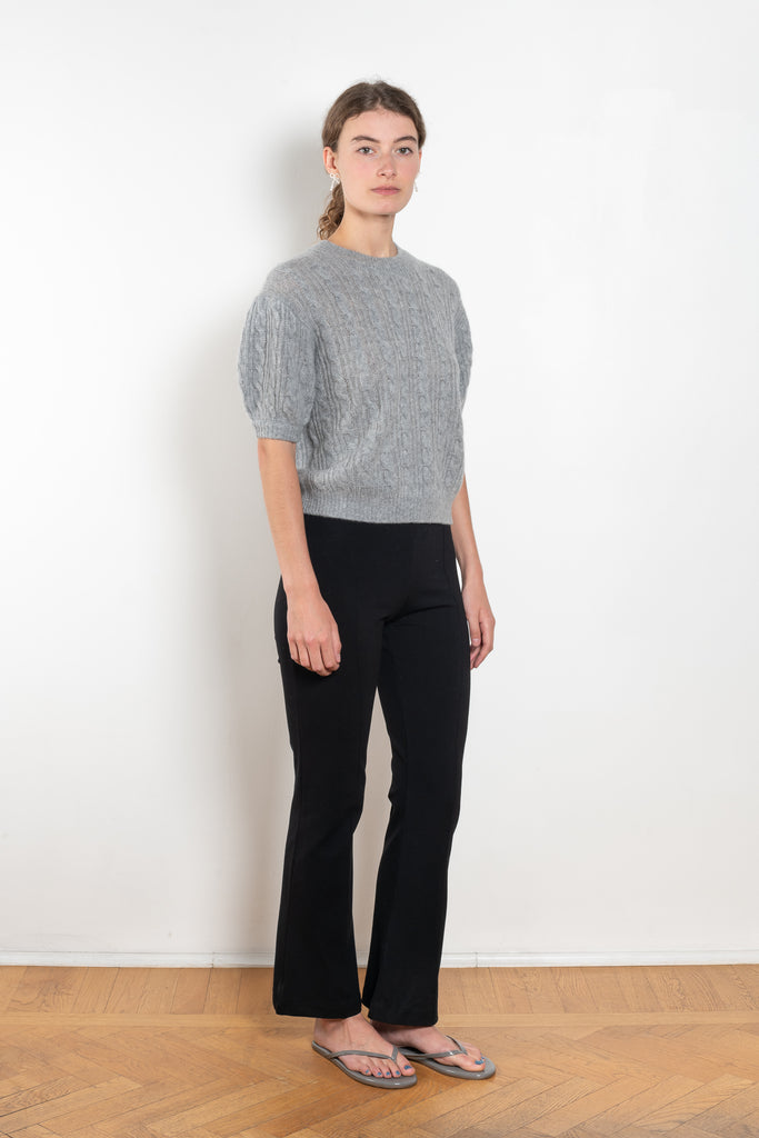 The Kenzie Sweater Sweater by Lisa Yang is a softly voluminous cable knit top in a delicate silk cashmere blend.