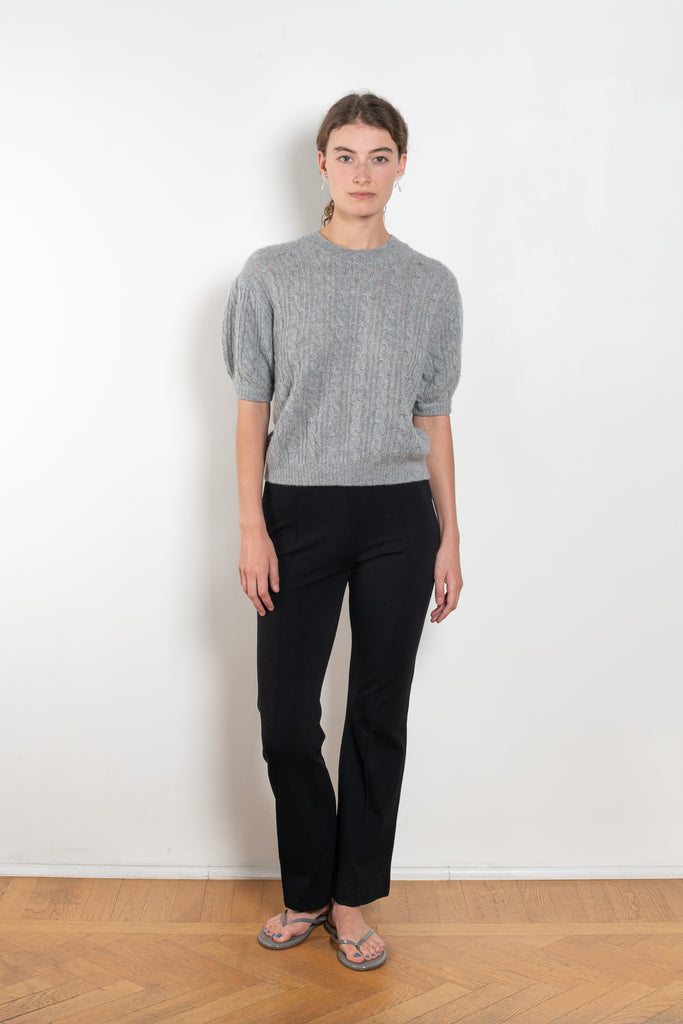 The Kenzie Sweater Sweater by Lisa Yang is a softly voluminous cable knit top in a delicate silk cashmere blend.