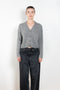 The Marionette Cardigan by Lisa Yang is a V-neck cardigan with a boxy fit in a soft textured cashmere silk