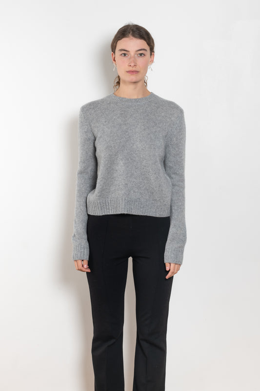 The Mira Sweater by Lisa Yang is a round neck sweater in a soft textured cashmere silk blend with a light and lofty hand feel