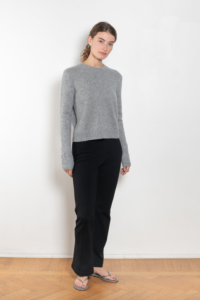 The Mira Sweater by Lisa Yang is a round neck sweater in a soft textured cashmere silk blend with a light and lofty hand feel