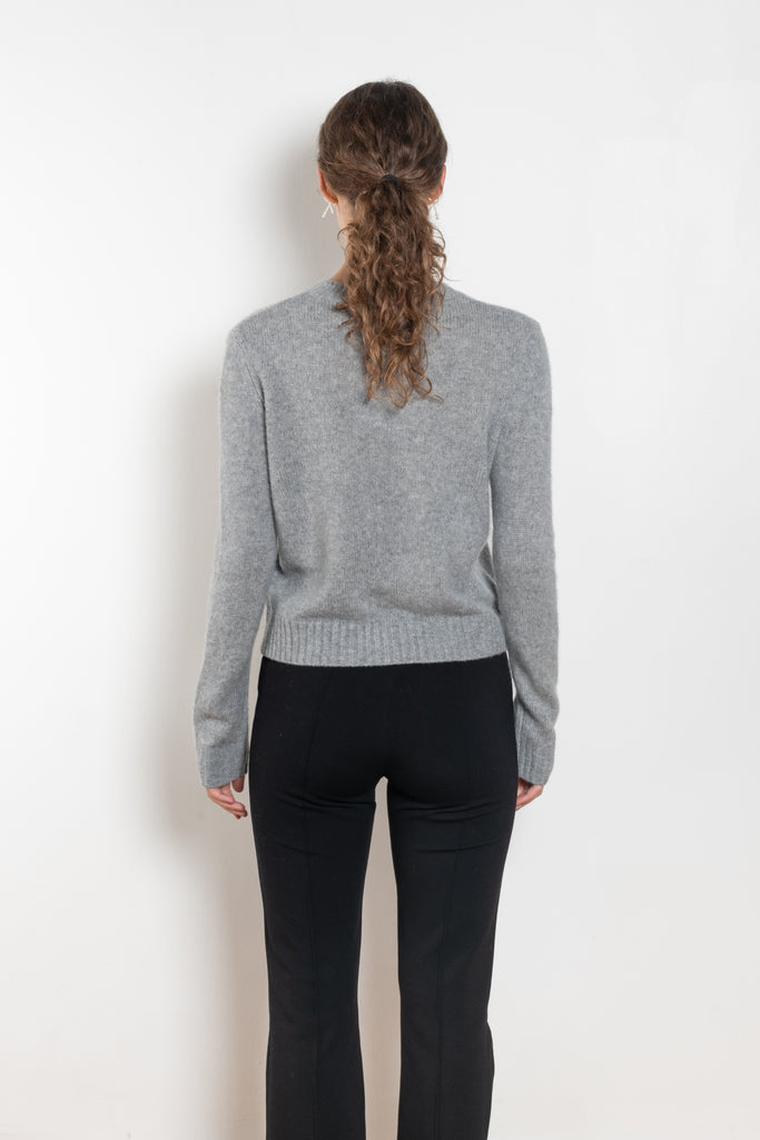 The Mira Sweater by Lisa Yang is a round neck sweater in a soft textured cashmere silk blend with a light and lofty hand feel