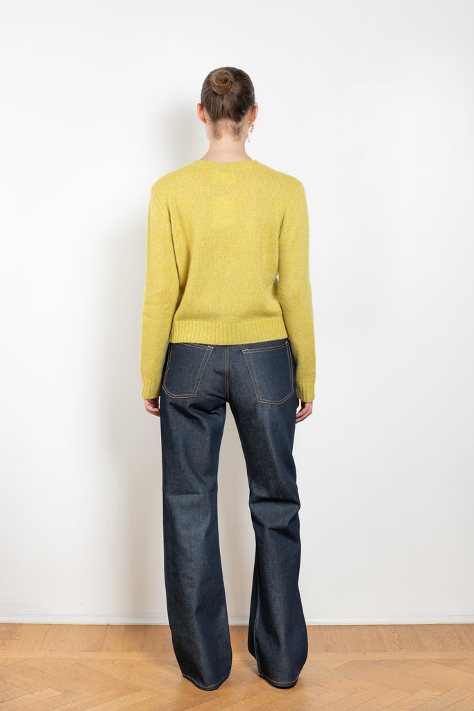 The Mira Sweater by Lisa Yang is a round neck sweater with a fitted silhouette in a soft textured cashmere silk