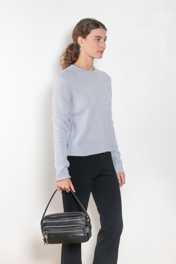 The Mira Sweater by Lisa Yang is a round neck sweater in a soft textured cashmere silk blend with a light and lofty hand feel.