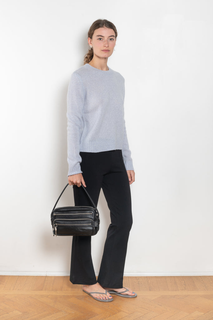 The Mira Sweater by Lisa Yang is a round neck sweater in a soft textured cashmere silk blend with a light and lofty hand feel.