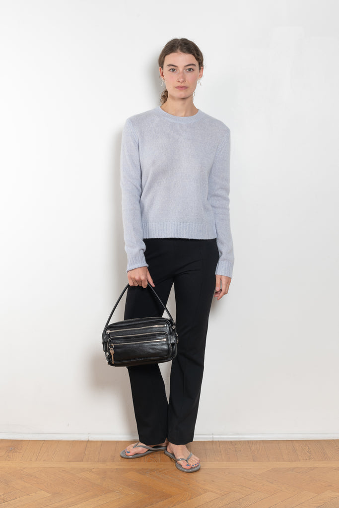The Mira Sweater by Lisa Yang is a round neck sweater in a soft textured cashmere silk blend with a light and lofty hand feel.