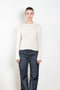 The Mira Sweater by Lisa Yang is a round neck sweater with a fitted silhouette in a soft textured cashmere silk