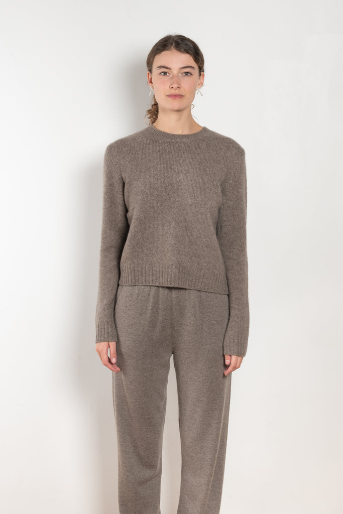 The Mira Sweater by Lisa Yang is a round neck sweater in a soft textured cashmere silk blend with a light and lofty hand feel
